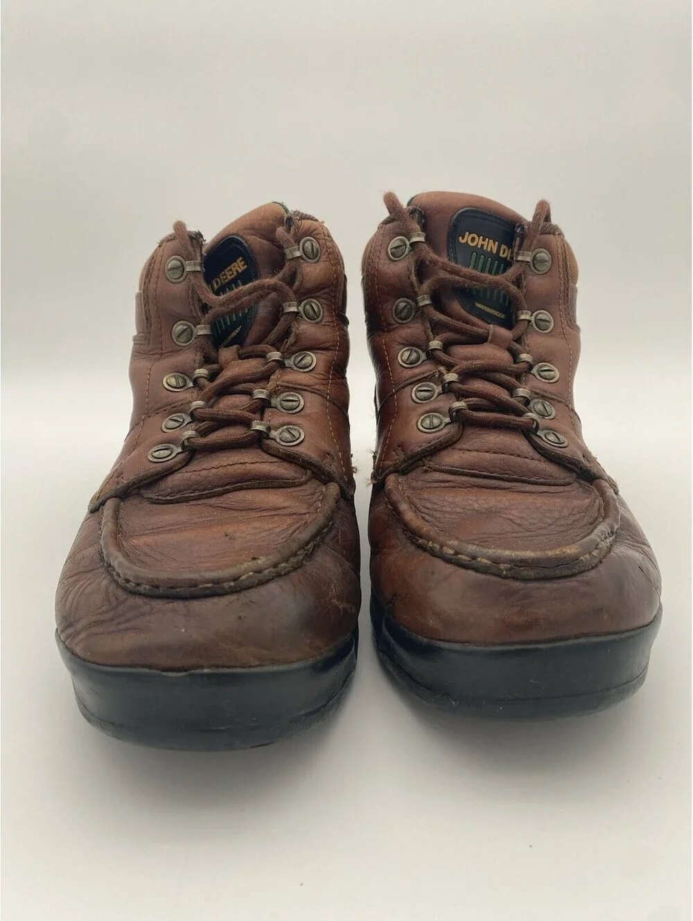 John Deere Men's Size 10 M Brown Leather Waterproof Ankle Boots - Florsheim